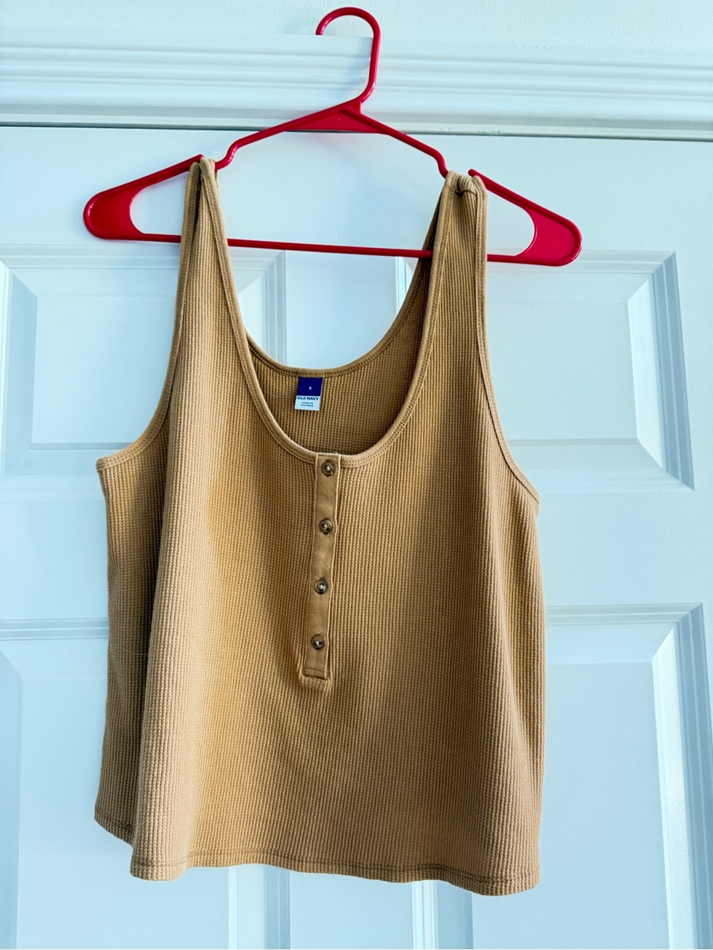 Old Navy Ribbed Henley Tank Top - Camel/Tan